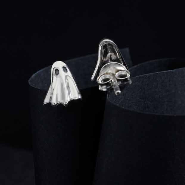 Ghost Silver Stud Earrings