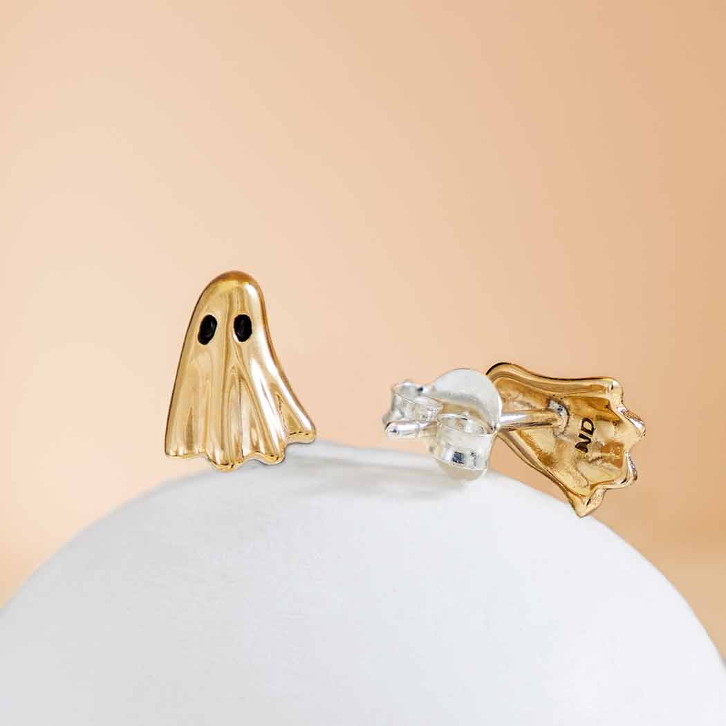 Ghost Bronze Stud Earrings