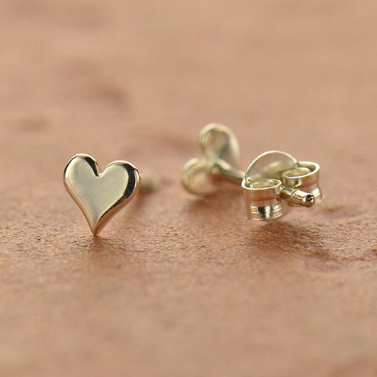 Heart Flat Stud Earrings
