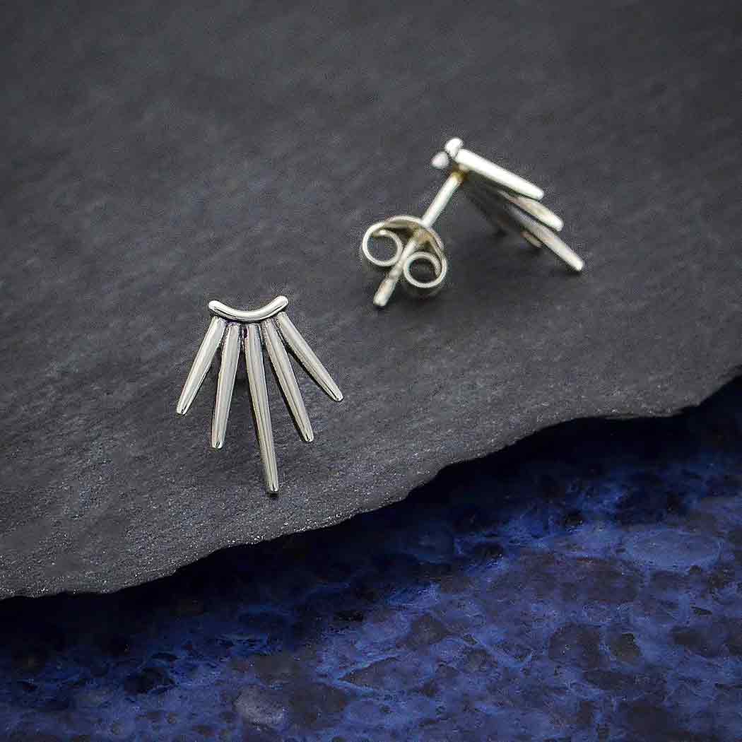 Spike Stud Earrings Silver