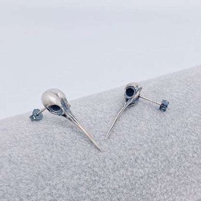 Hummingbird Skull Stud Earrings