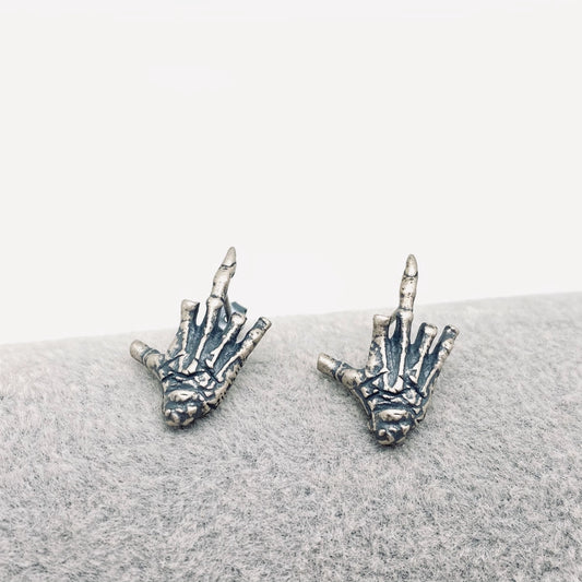 Middle Finger Stud Earrings