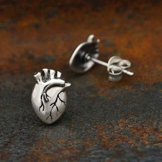 Anatomical Heart Stud Earrings