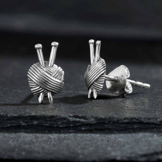 Knitting Yarn Stud Earrings