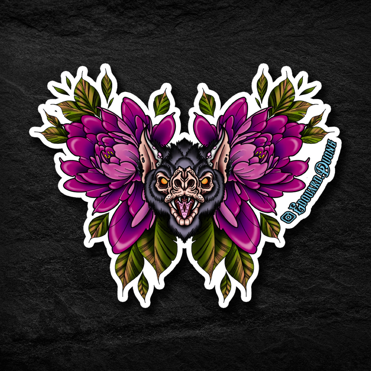 BAT FLOWER STICKER