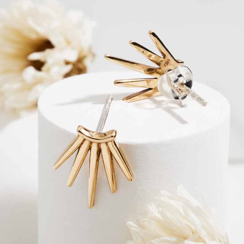 Spike Stud Earrings Bronze