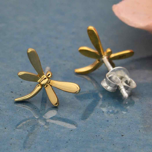 Dragonfly Stud Earrings Bronze