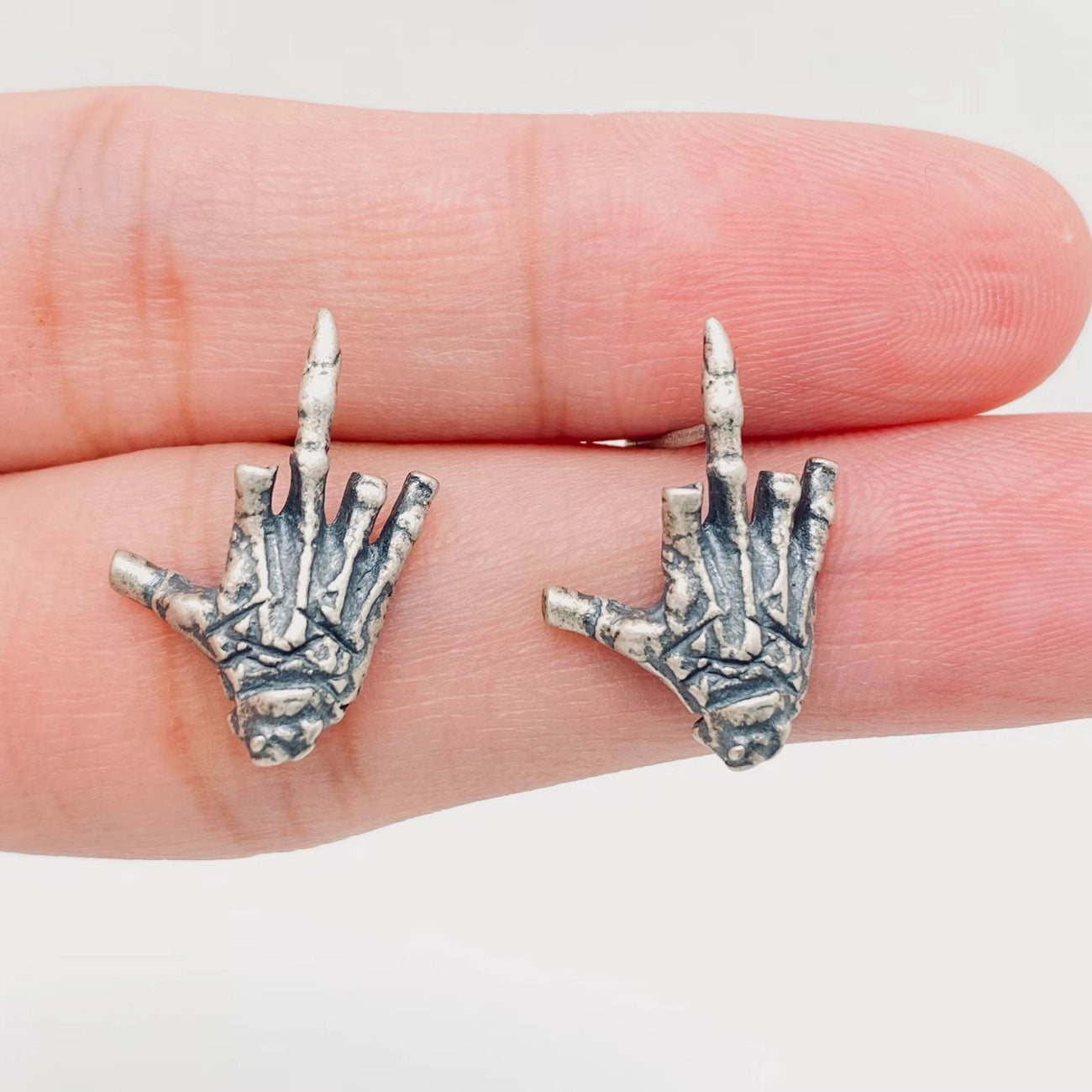 Skeletin Hands Stud Earrings