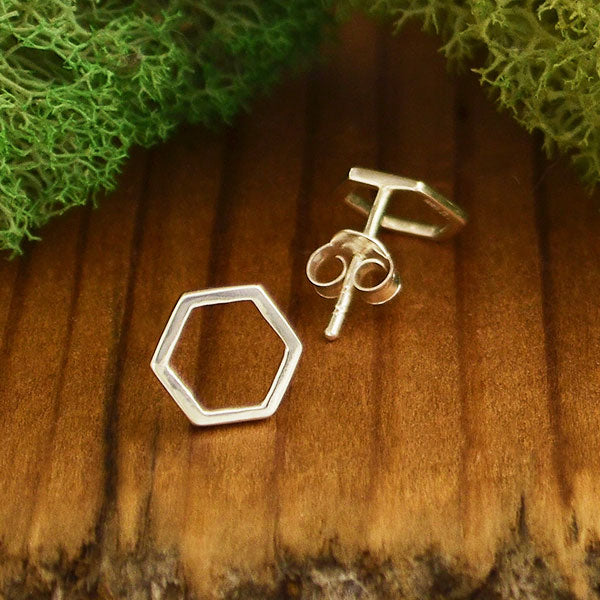 Hex Honeycomb Stud Earrings