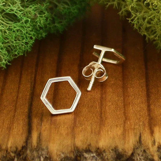 Hex Honeycomb Stud Earrings