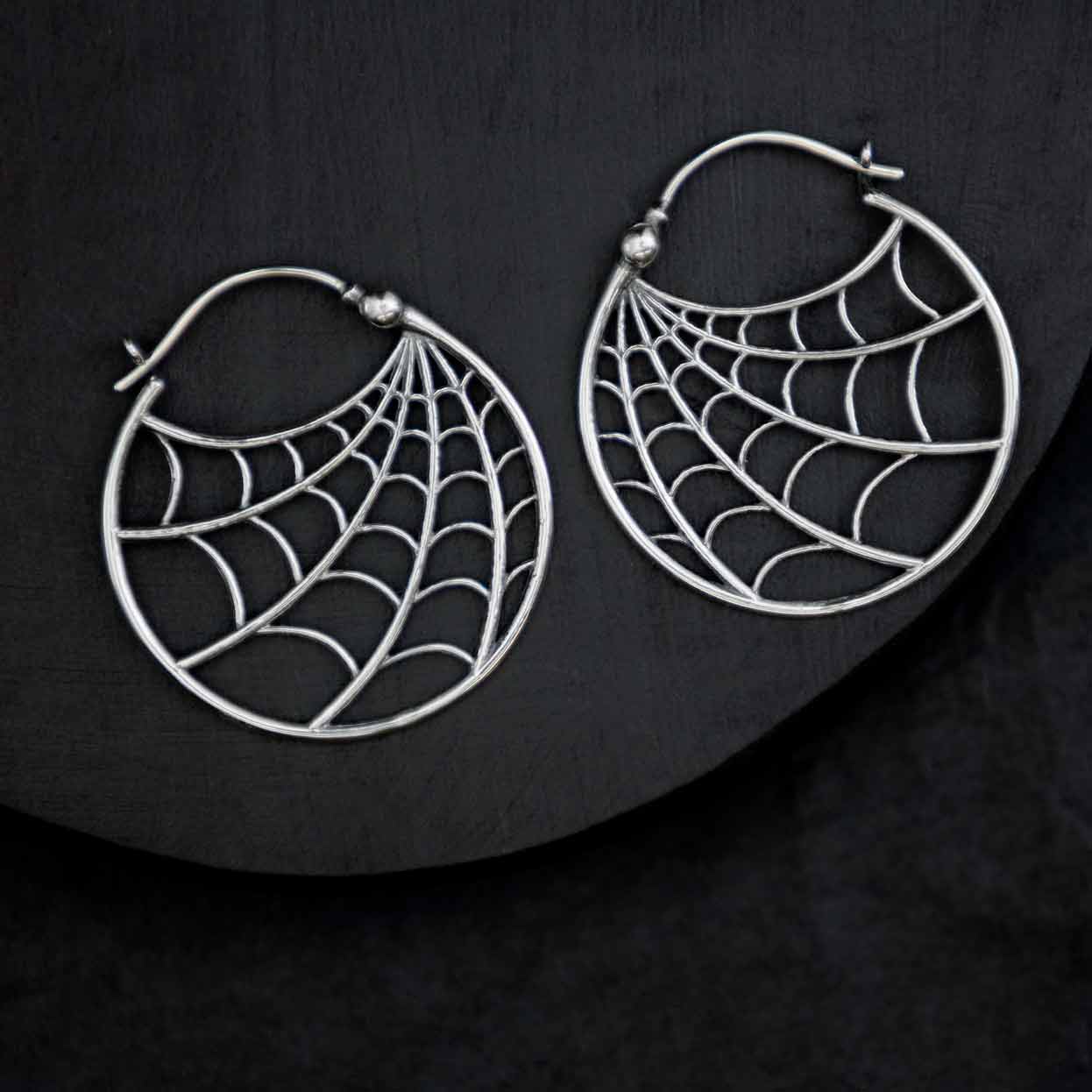 Spider Web Hoop Earrings