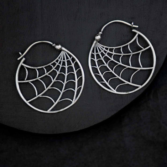 Spider Web Hoop Earrings